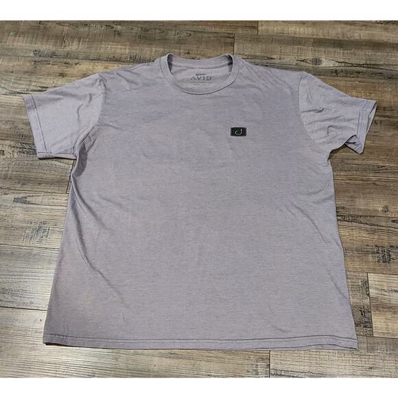 Avid Mens Fishing Tshirt Grey Size XL Avid Logo With Camo. 2127 - Picture 1 of 6